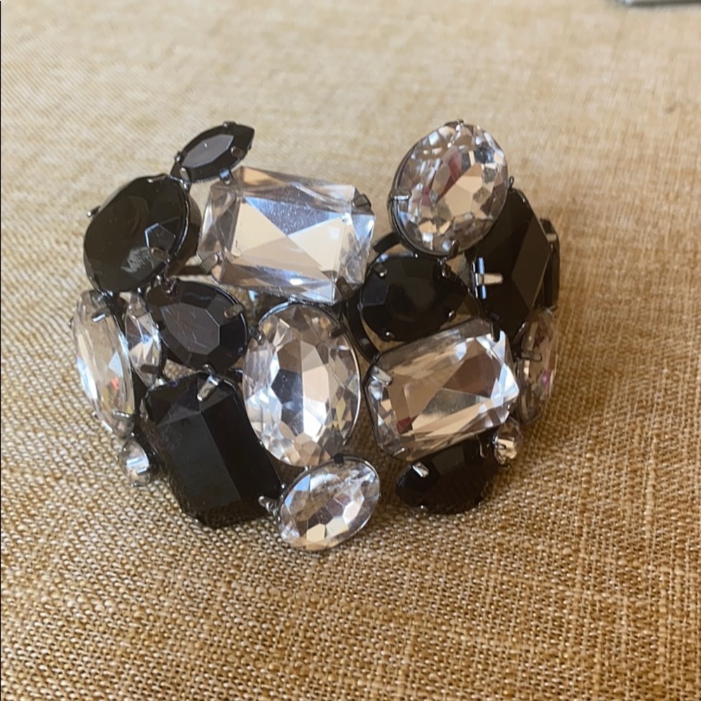 Black and White Jeweled Cuff